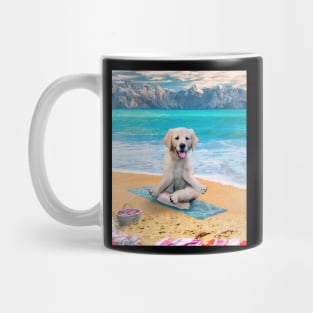 Golden Retriever Dog Dogs, Yoga Beach, Funny Cute Mug